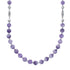 Sterling Silver And Amethyst Navajo Bead Necklace SX10480