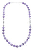 Sterling Silver And Amethyst Navajo Bead Necklace SX10480