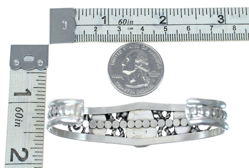 Turquoise And Coral Sterling Silver Navajo Cuff Bracelet SX10470