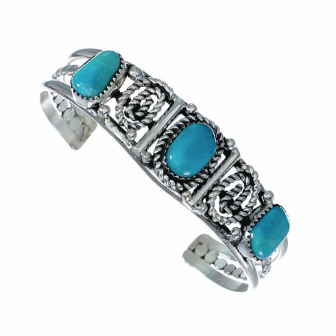 Navajo Turquoise Sterling Silver Cuff Bracelet SX10473