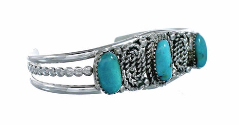Native American Navajo Turquoise Sterling Silver Cuff Bracelet SX10474