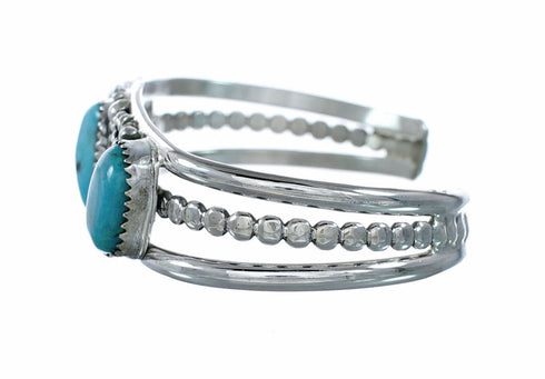 Native American Navajo Turquoise Sterling Silver Cuff Bracelet SX10474