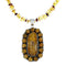 Native American Amber Bead Sterling Silver Necklace Pendant Set SX10475