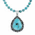 Navajo Turquoise Sterling Silver Necklace Pendant Set SX10476