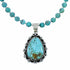 Navajo Turquoise Sterling Silver Necklace Pendant Set SX10477
