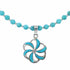 Navajo Turquoise Flower Inlay Pendant Sterling Silver Necklace Set SX10478