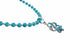 Navajo Turquoise Flower Inlay Pendant Sterling Silver Necklace Set SX10478