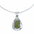 Sterling Silver Turquoise Navajo Tear Drop Pendant 16" Italian Snake Chain Necklace Set SX10503