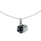 Navajo Onyx Sterling Silver Leaf Flower Link Chain Necklace SX10502