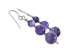Genuine Sterling Silver Amethyst Bead Hook Dangle Earrings SX10521