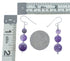 Genuine Sterling Silver Amethyst Bead Hook Dangle Earrings SX10521