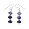 Genuine Sterling Silver Amethyst Bead Hook Dangle Earrings SX10522
