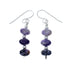 Genuine Sterling Silver Amethyst Bead Hook Dangle Earrings SX10522