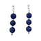 Navajo Indian Lapis Sterling Silver Bead Hook Dangle Earrings SX10523