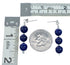 Navajo Indian Lapis Sterling Silver Bead Hook Dangle Earrings SX10523