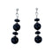 Sterling Silver Navajo Onyx Bead Post Dangle Earrings SX10528