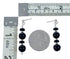 Sterling Silver Navajo Onyx Bead Post Dangle Earrings SX10528