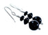 Sterling Silver Navajo Onyx Bead Hook Dangle Earrings SX10526