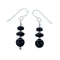 Sterling Silver Navajo Onyx Bead Hook Dangle Earrings SX10527