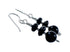 Sterling Silver Navajo Onyx Bead Hook Dangle Earrings SX10527