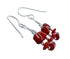 Sterling Silver Navajo Coral Bead Hook Dangle Earrings SX10530