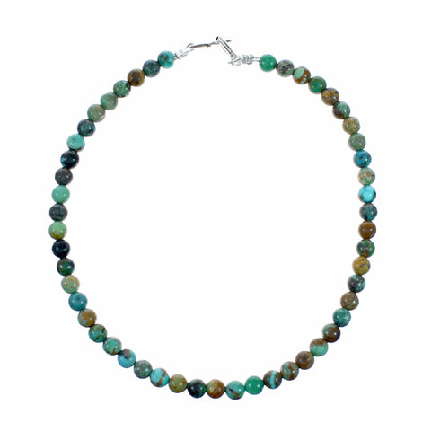 Turquoise Sterling Silver Round Bead Bracelet SX10535