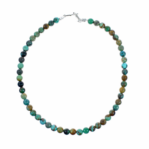 Turquoise Sterling Silver Round Bead Bracelet SX10535