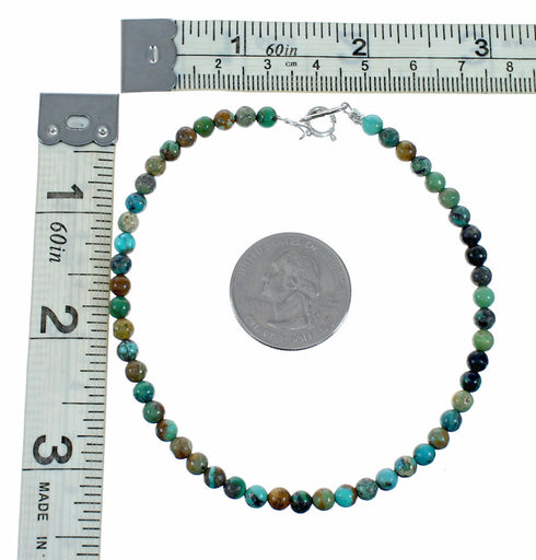 Turquoise Sterling Silver Round Bead Bracelet SX10535