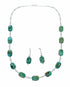 Turquoise Genuine Sterling Silver Navajo Bead Necklace Set SX10536