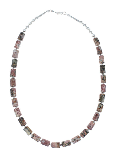 Sterling Silver American Indian Jasper Bead Necklace SX10510