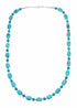 Navajo Turquoise Sterling Silver Native American Jewelry Bead Necklace SX10512