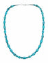 Navajo Turquoise Sterling Silver Native American Jewelry Bead Necklace SX10511