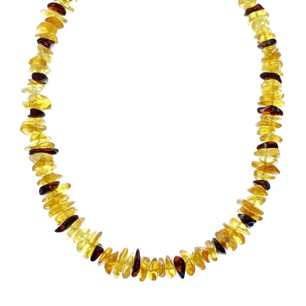 Amber Sterling Silver Native American Bead Necklace SX10515