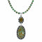 Navajo Turquoise Sterling Silver Necklace Pendant Set SX10518