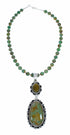 Navajo Turquoise Sterling Silver Necklace Pendant Set SX10518