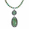 Navajo Turquoise Sterling Silver Necklace Pendant Set SX10519