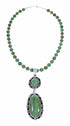 Navajo Turquoise Sterling Silver Necklace Pendant Set SX10519