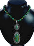 Navajo Turquoise Sterling Silver Necklace Pendant Set SX10519