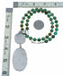 Navajo Turquoise Sterling Silver Necklace Pendant Set SX10519