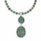 Native American Turquoise Sterling Silver Navajo Necklace Pendant Set SX10520