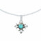 Southwest Turquoise Sterling Silver Rope Chain Necklace Set SX10544