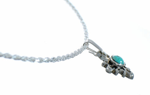 Southwest Turquoise Sterling Silver Rope Chain Necklace Set SX10544