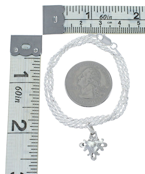 Southwest Turquoise Sterling Silver Rope Chain Necklace Set SX10544