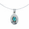 Genuine Navajo Sterling Silver Turquoise Turtle Inlay Pendant Italian Snake Chain Necklace Set SX10549