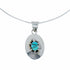 Genuine Navajo Sterling Silver Turquoise Turtle Inlay Pendant Italian Snake Chain Necklace Set SX10549