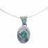 Southwest Turquoise Inlay Sterling Silver Box Chain Necklace Set SX10545