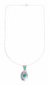 Southwest Turquoise Inlay Sterling Silver Box Chain Necklace Set SX10545