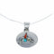 Navajo Sterling Silver Multicolor Hummingbird Pendant Italian Box Chain Necklace Set SX10550