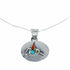 Navajo Sterling Silver Multicolor Hummingbird Pendant Italian Box Chain Necklace Set SX10550