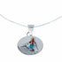 Navajo Sterling Silver Multicolor Hummingbird Pendant Italian Box Chain Necklace Set SX10551